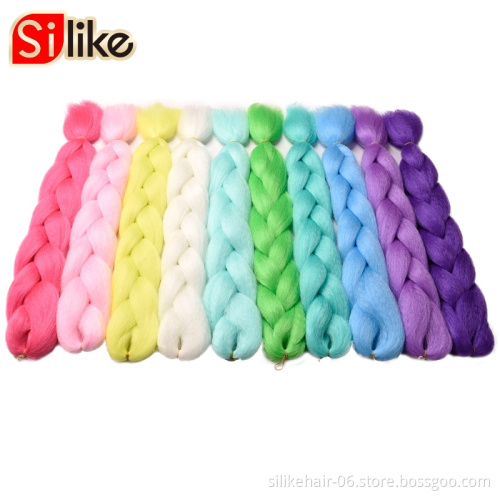 Jumbo Braiding Hair Extensions 24" 100g 10 Colors Glowing Hair in the Darkness Synthetic African Crochet Braids Hair  Extensions